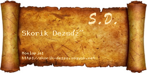 Skorik Dezső névjegykártya